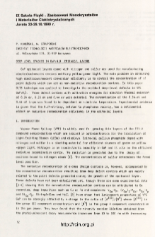 Deep level studies in GaP:N,S epitaxial layers udział w: IX Szkoła Fizyki, Zastosowań Monokryształ&oacute;w i Materiał&oacute;w Ciekłokrystalicznych, Jurata 22-29.10.1990