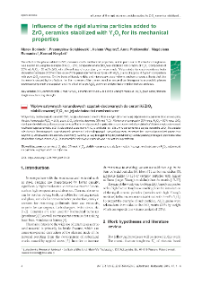 Influence of the rigid alumina particles added toZrO2 ceramics stabilized with Y2O3 for its mechanical properties