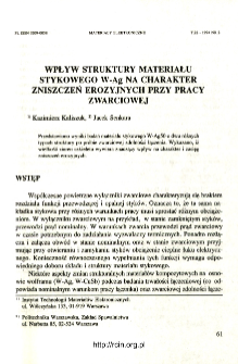 Wpływ struktury materiału stykowego w-Ag na charakter zniszczeń erozyjnych przy pracy zwarciowej = Influence of structure of composite contact material W-Ag50/50 on erosion demages character during the breaking action under the short-circuit condition