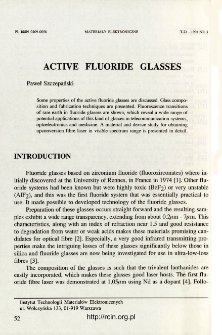 Active fluoride glasses