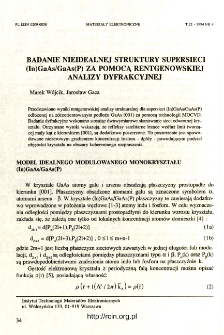 Badanie nieidealnej struktury supersieci (In)GaAs/GaAs(P) za pomocą rentgenowskiej analizy dyfrakcyjnej = The investigation of the non-ideal structure of the GaAs(P)/GaAs superlattice by means of XRD technique