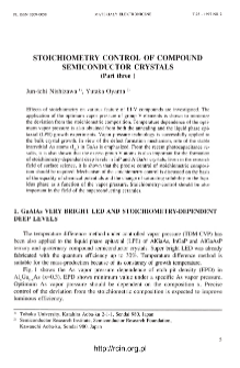 Stoichiometry control of compound semiconductor crystals. Part 3 = Kontrola stechiometrii kryształ&oacute;w związk&oacute;w p&oacute;łprzewodnikowych. Cz. 3
