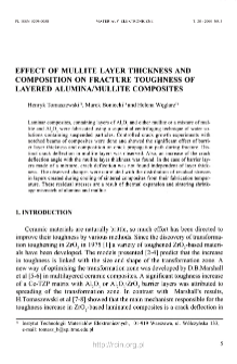 Effect of mullite layer thickness and composition on fracture toughness of layered alumina/mullite composites