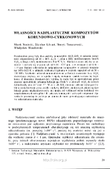 Własności nadplastyczne kompozytów korundowo-cyrkonowych = Superplastic properties of alumina-zirconia composites