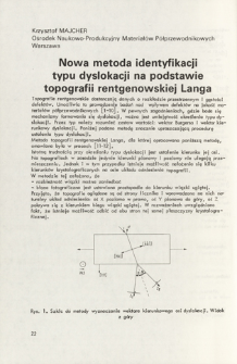 Nowa metoda identyfikacji typu dyslokacji na podstawie topografii rentgenowskiej Langa = A new identification method of the dislocation type based on the Lang topography