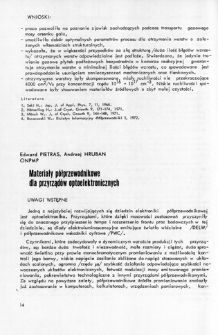 Materiały p&oacute;łprzewodnikowe dla przyrząd&oacute;w optoelektronicznych = Semiconductor materials for optoelectronic devices