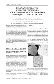 Rola wymiaru cząstek w procesie formowania struktury proszku kompozytowego metodą syntezy mechanicznej = The role of particle size in the process of forming the structure of a composite powder by mechanical alloying