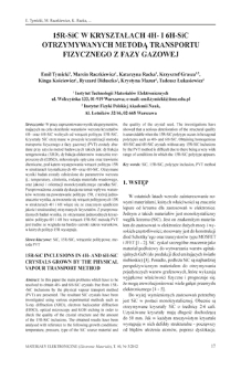 15R-SiC w kryształach 4H- i 6H-SiC otrzymywanych metodą transportu fizycznego z fazy gazowej = 15R-SiC inclusions in 4H-and 6H-SiC crystals grown by the physical vapour transport method