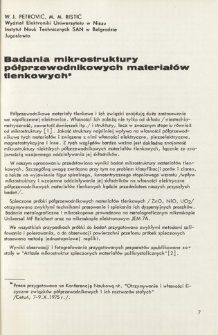 Badania mikrostruktury p&oacute;łprzewodnikowych materiał&oacute;w tlenkowych = Investigation of microstructure semiconductor oxides