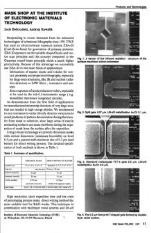 Mask shop at the Institute of Electronic Materials Technology