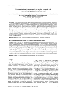 Mechanika kruchego pękania ceramiki korundowej wzmocnionej płatkami grafenowymi = Fracture mechanics of graphene flake-reinforced alumina ceramics