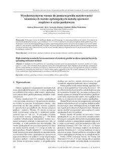 Wysokorezystywne wzorce do profilu rezystywności krzemowych warstw epitaksjalnych metodą oporności rozpływu w styku punktowym = High resistivity standards for measurement of resistivity profile in silicon epitaxial layers by spreading resistance method
