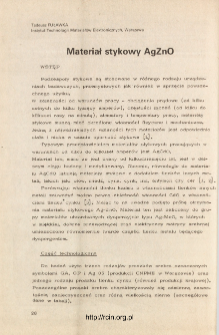 Materiał stykowy AgZnO = AgZnO - contact material