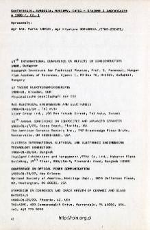 Udział pracowników ITME w konferencjach 1987 nr 4(60) = ITME employees participation in conference 1987 nr 4(60)