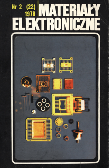 Materiały Elektroniczne 1978 nr 2(22) = Electronic Materials 1978 nr 2(22)