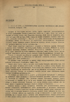 J. Balogh - A zoocönológia alapjai. Grundzüge der zoozönologie, Budapest, 1953