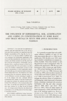 The influence of experimental soil acidification and liming on concentrations of some basic and trace metals in Scots pine (Pinus sylvestris L.) needles