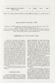 Dispersal in the bank vole