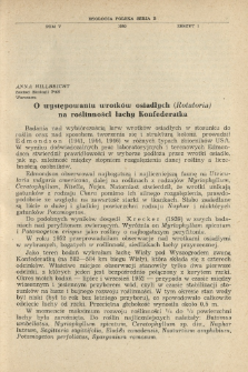 O występowaniu wrotków osiadłych (Rotatoria) na roślinności łachy Konfederatka