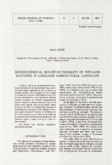 Biogeochemical multifunctionality of wetland ecotones in lakeland agricultural landscape