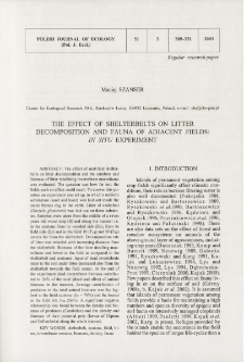 The effect of shelterbelts on litter decomposition and fauna of adjacent fields: in situ experiment
