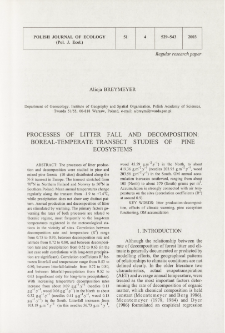 Processes of litter fall and decomposition: boreal-temperate transect studies of pine ecosystems