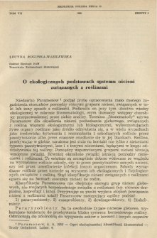 O ekologicznych podstawach systemu nicieni związanych z roślinami