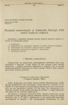 Przegląd stosowanych w Zakładzie Ekologii PAN metod badania migracji