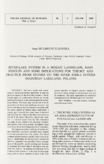River-lake system in a mosaic landscape; main results and some implications for theory and practice from studies on the river Jorka system (Masurian Lakeland, Poland)