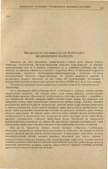 Sympozjum na temat produktywności ekosystem&oacute;w wodnych