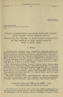 Ocena zagęszczenia populacji drobnych gryzoni przez szybki wył&oacute;w obsady terenu