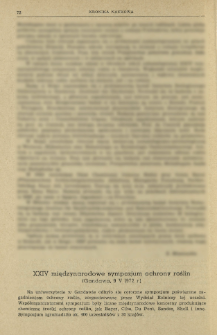 XXIV międzynarodowe sympozjum ochrony roślin (Gandawa, 9 V 1972 r.)