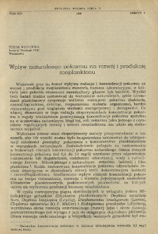 Wpływ naturalnego pokarmu na rozw&oacute;j i produkcję zooplanktonu