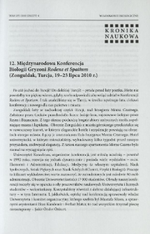 12 Międzynarodowa Konferencja Biologii Gryzoni Rodens et Spatium (Zonguldak, Turcja, 19-23 lipca 2010 r.)