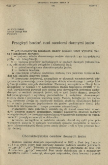 Przegląd badań nad osadami dennymi jezior