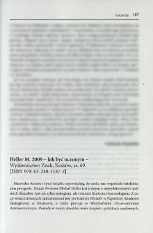 Heller M. 2009 - Jak być uczonym - Wydawnictwo Znak, Kraków, ss. 69. [ISBN 978-83-240-1187-2]