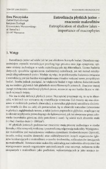 Eutrofizacja płytkich jezior - znaczenie makrofit&oacute;w