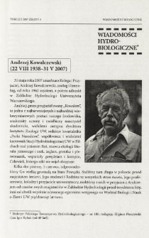 Andrzej Kowalczewski (22 VIII 1938-31 V 2007)