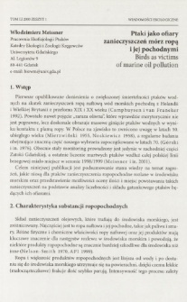 Ptaki jako ofiary zanieczyszczeń m&oacute;rz ropą i jej pochodnymi