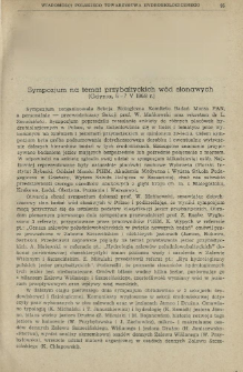 Sympozjum na temat przybałtyckich w&oacute;d słonawych (Gdynia, 6-7 V 1968 r.)