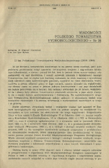 10 lat Polskiego Towarzystwa Hydrobiologicznego (1959-1969)