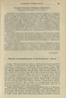 Ośrodki hydrobiologiczne w Azerbejdżanie i Gruzji