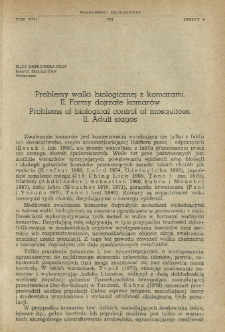 Problemy walki biologicznej z komarami. 2, Formy dojrzałe komar&oacute;w