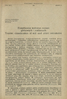 Klasyfikacja troficzna nicieni glebowych i roślinnych