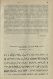 Konferencja na temat "Ochrona wód przed zanieczyszczeniem" (Warszawa, 5-6 X 1971 r.)