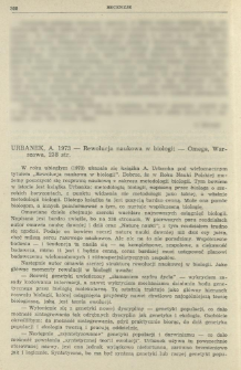 Urbanek A. 1973 - Rewolucja naukowa w biologii - Omega, Warszawa, 238 str.