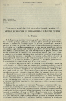 Grupowe właściwości populacji roślin wyższych