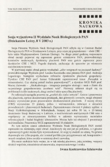 Sesja wyjazdowa II Wydziału Nauk Biologicznych PAN (Dziekan&oacute;w Leśny, 8 V 2003 r.)