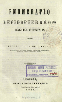 Enumeratio lepidopterorum Haliciae Orientalis