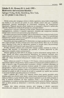 Schulze E.-D., Mooney H. A. (red.) 1993 - Biodiversity and ecosystem function - Springer-Verlag, Berlin, Heidelberg, New York, ss. 525. [ ISBN 3-540-55804-7]